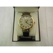 Load image into Gallery viewer, Anne Klein Women&#39;s Gold-Tone &amp; Black Leather Strap Watch
