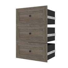 Load image into Gallery viewer, Bestar 3 Drawer Set For Versatile 25W Shelving Unit/ Walnut Grey
