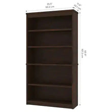 Load image into Gallery viewer, Bestar Uptown II 5 Shelf Bookcase - Chocolate-Sale-Liquidation Nation
