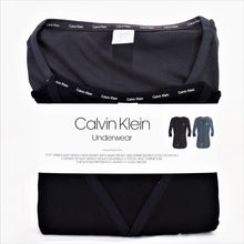 Load image into Gallery viewer, Calvin Klein Night Shirt 2 pk, Soft Ripped Knit Henley/ Black &amp; Gray - XS
