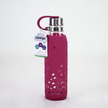 Load image into Gallery viewer, Contigo Purity Petal Glass Water Bottle Very Berry 20oz
