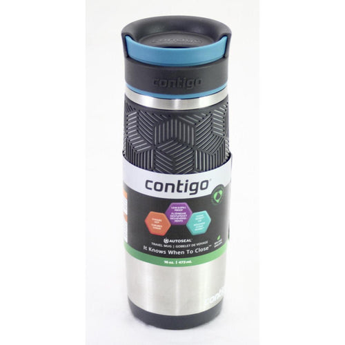 Contigo Travel Mug, Transit Thermalock/ Stainless Steel & Blue - 16oz