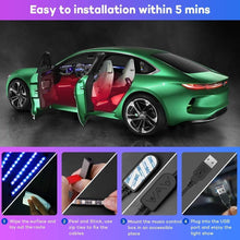 Load image into Gallery viewer, Derlson Lighting 4pc RGB LED Car Lighting Kit with App Control
