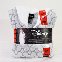 Load image into Gallery viewer, Disney Women&#39;s Mickey Mouse Lounger with Sherpa Hood (M) Gray
