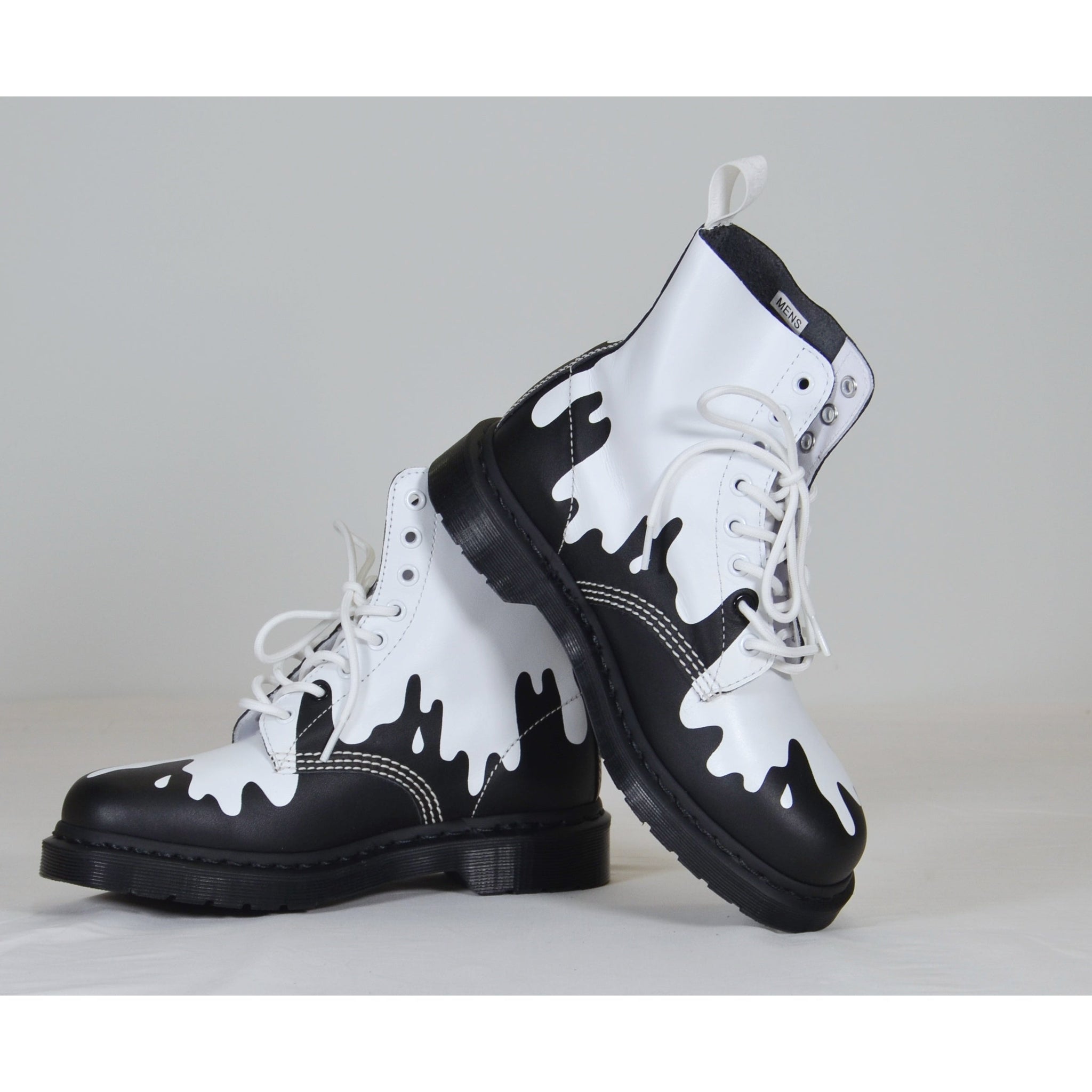 Black white boots best sale