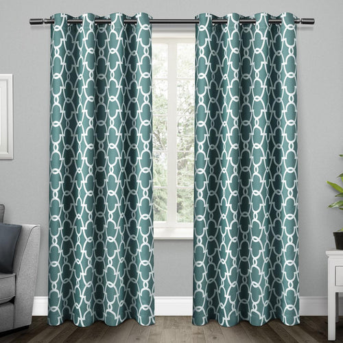Exclusive Home Gates Sateen Woven Room Darkening Grommet Top Window Curtains 84