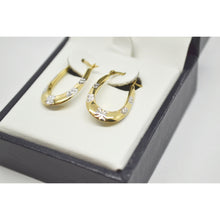 Load image into Gallery viewer, Fine Jewellery 14K Yellow Gold Diamond-Cut Oval Hoop Earrings

