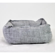 Load image into Gallery viewer, Grey Crosshatch Pet Bed with Reversible Cushion
