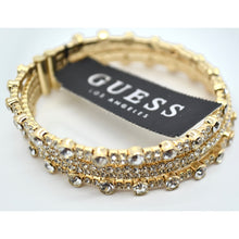 Load image into Gallery viewer, GUESS Los Angeles Gold Tone Crystal Cuff Bracelet
