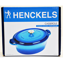 Load image into Gallery viewer, HENCKELS Enameled Cast Iron Covered Casserole 6L (6.3 qt) Blue

