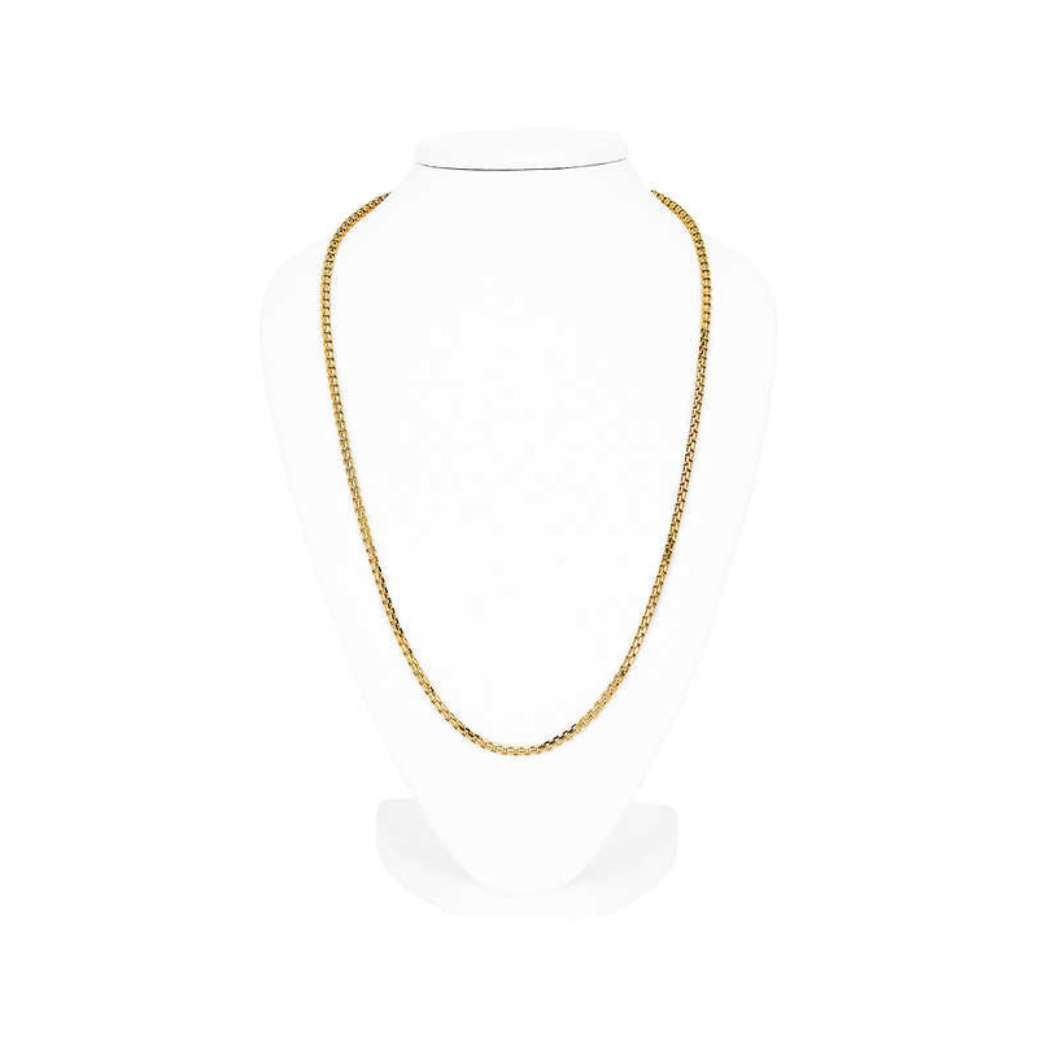 14kt Yellow Gold Diamond Cut Round Box Chain
