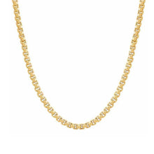 Load image into Gallery viewer, High Polish and Diamond Cut Round Box Chain in Yellow 14K Gold
