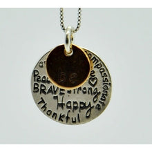 Load image into Gallery viewer, Inspirational Pendant Two Charm Graffiti Necklace Silver, Rose Gold-Jewelry-Sale-Liquidation Nation
