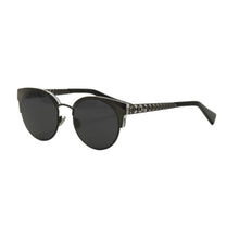 Load image into Gallery viewer, Ladies Safilo x Dior Round Browline Sunglasses - Black/Blue/Gunmetal
