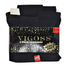 Load image into Gallery viewer, Vigoss Girls&#39; 2 Pack Black Cotton Leggings Set - M
