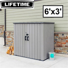 Load image into Gallery viewer, LIFETIME OUTDOOR STORAGE SHED 6FT. X 6FT. X 3FT-2022-10-20-Sale-Liquidation Nation
