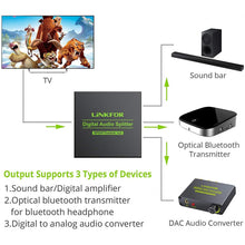 Load image into Gallery viewer, LiNKFOR 1 x 3 Port Digital Audio Splitter

