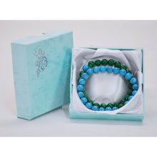 Load image into Gallery viewer, Malachite and Turquoise Women&#39;s Bead Bracelets Green Blue 2pcs
