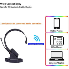 Load image into Gallery viewer, MKJ Wireless Telephone Headset with Microphone Noise Cancelling

