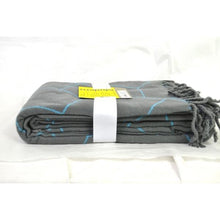 Load image into Gallery viewer, Modern by Dwell Magazine Reversible Throw Blanket Blue/Grey
