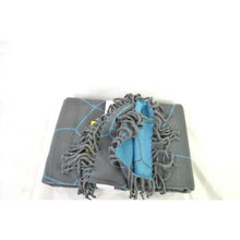 Load image into Gallery viewer, Modern by Dwell Magazine Reversible Throw Blanket Blue/Grey
