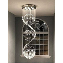 Load image into Gallery viewer, Modern Spiral Raindrop Crystal Chandelier D20&quot; x H72&quot;
