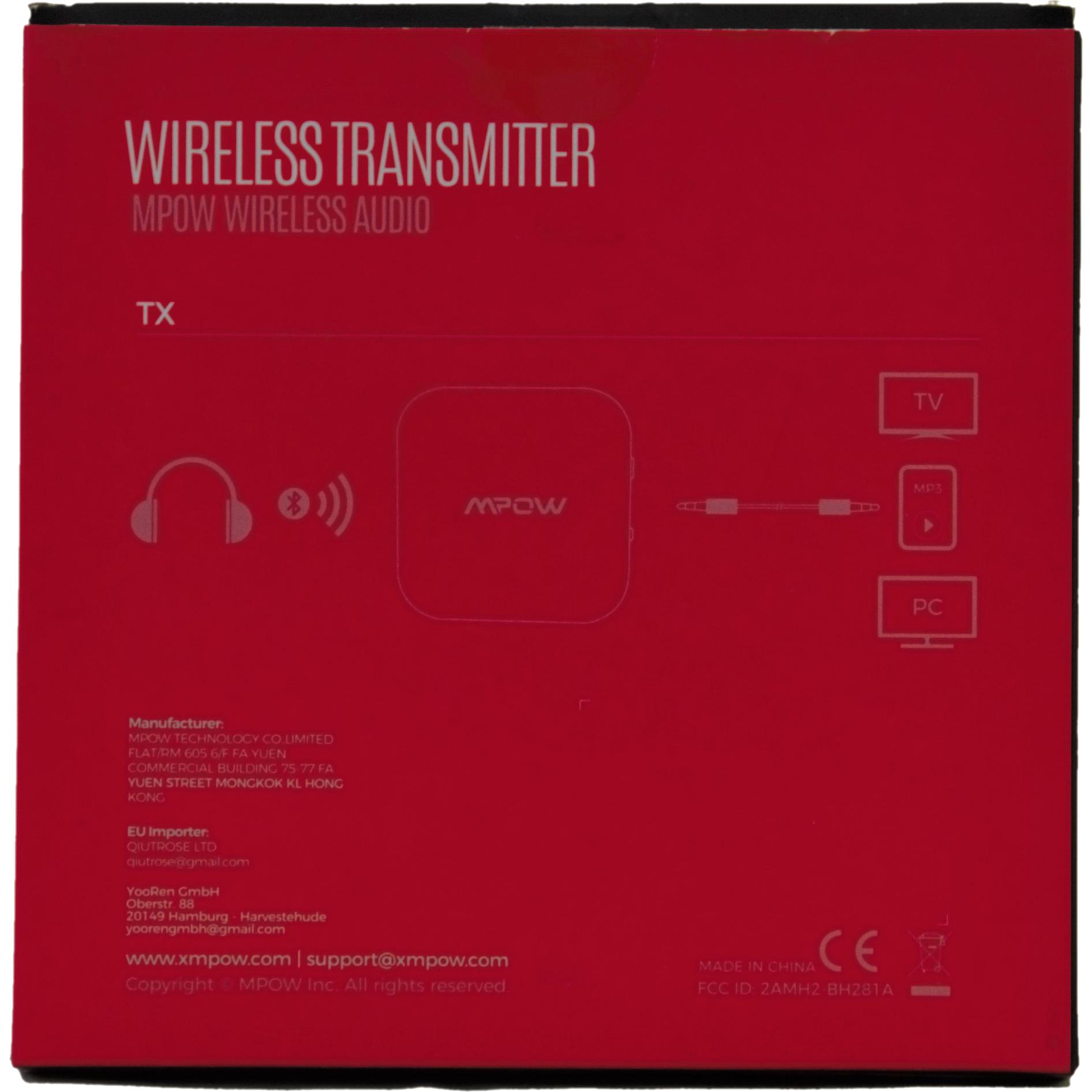 Mpow Wireless Transmitter w/Bluetooth Model #BH281A – Liquidation