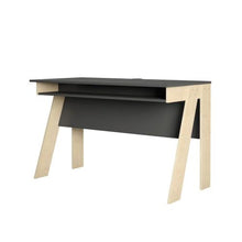 Load image into Gallery viewer, Nexera Tangent Desk, Charcoal Gray &amp; Russian Birch Plywood-Sale-Liquidation Nation

