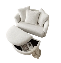 Load image into Gallery viewer, Holley Fabric Accent Chair with Storage Ottoman
