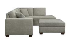Load image into Gallery viewer, Thomasville Miles Right-hand Facing 3-piece Fabric Sectional with Storage Ottoman ( Grey)
