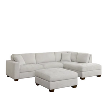 Load image into Gallery viewer, Thomasville Miles Right-hand Facing 3-piece Fabric Sectional with Storage Ottoman ( Beige)
