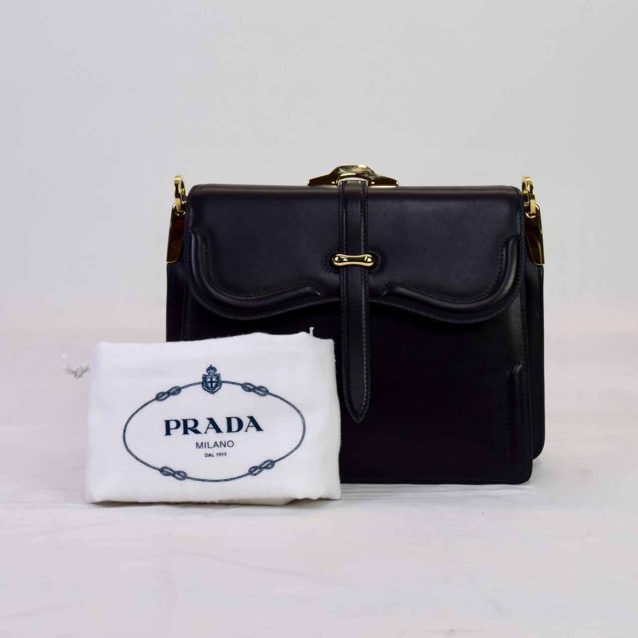 Prada belle leather bag online