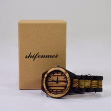 Load image into Gallery viewer, Shifenmei Men&#39;s Natural Wood Watch
