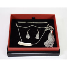 Load image into Gallery viewer, Silvertone Double Necklace &amp; Earring Set

