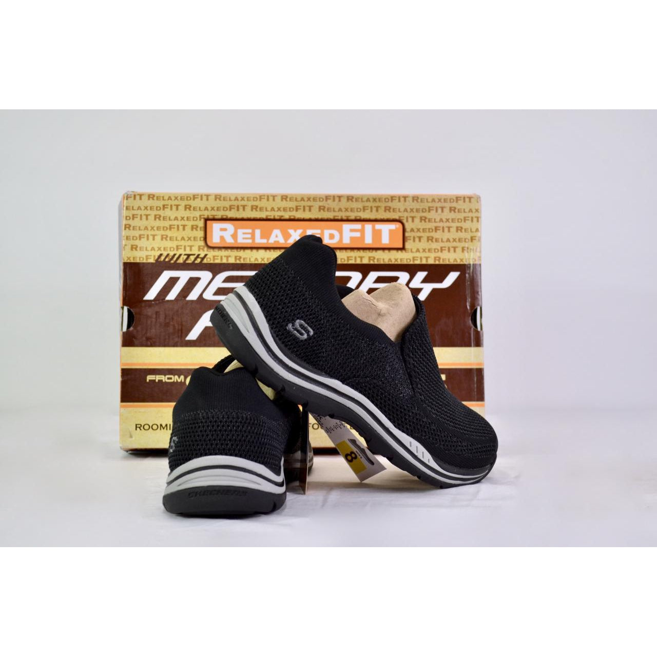 Skechers men's relaxed fit expected gomel knit shoes Clearance