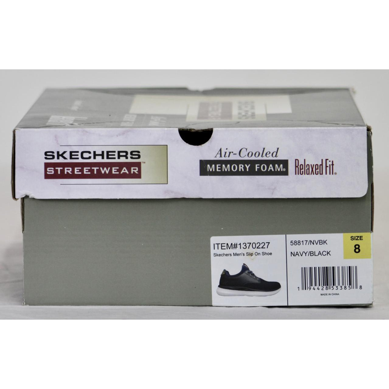 Skechers Men's Slip On Walking Shoes, 8, Navy/Black – Liquidation