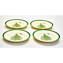 Load image into Gallery viewer, Spode Christmas Tree Set of 4 Bread and Butter Plates
