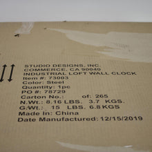 Load image into Gallery viewer, Studio Designs Home 30in Steel Industrial Loft Wall Clock

