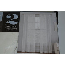 Load image into Gallery viewer, Style Decor Reese 2 Pack Curtain Panel 84&quot; White
