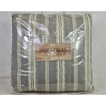 Load image into Gallery viewer, The Industrial Shop Edison Full Queen Grey Stripe Comforter Set 3 Pc
