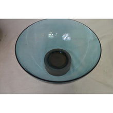 Load image into Gallery viewer, Threshold Blue Glass Bowl with Wood Base
