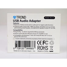 Load image into Gallery viewer, TROND External Sound Card USB Audio Adapter
