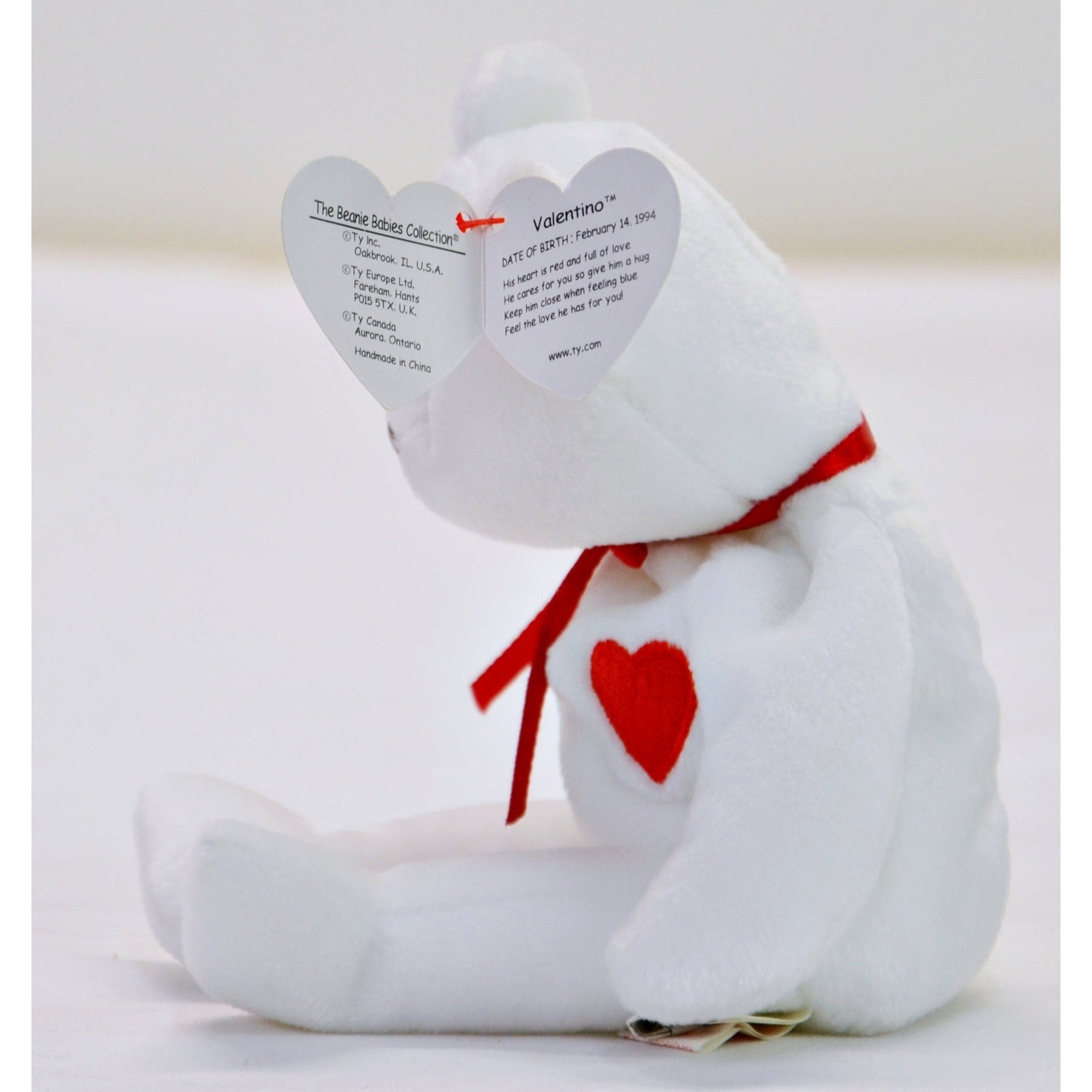 TY Beanie Baby Valentino White