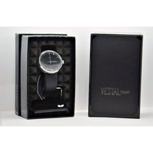 Load image into Gallery viewer, Vestal Unisex Black Leather Strap Watch 42mm
