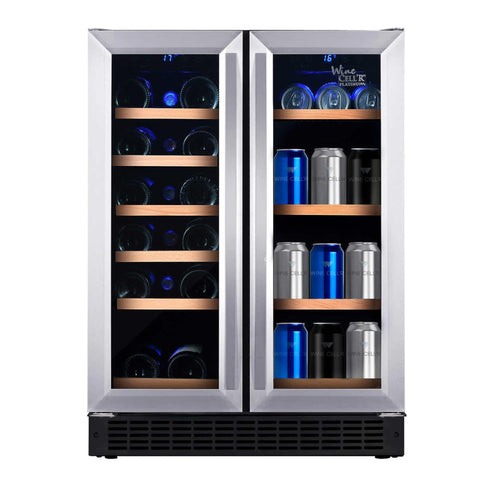 Wine Cell’R Stainless Steel Glass Door Beverage Center with Embraco Compressor