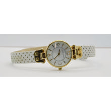 Load image into Gallery viewer, ANNE KLEIN Gold Tone Round White Perforated Strap Watch - WHITE-Liquidation Store
