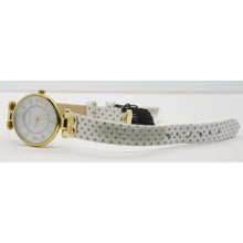 Load image into Gallery viewer, ANNE KLEIN Gold Tone Round White Perforated Strap Watch - WHITE
