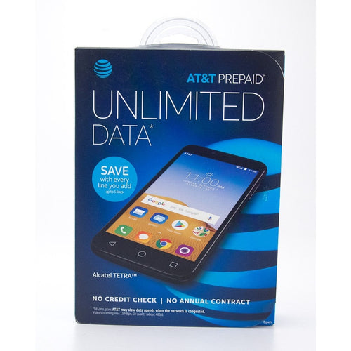 AT&T USA Prepaid 16GB Stealth Black Alcatel TETRA Unlimited Data