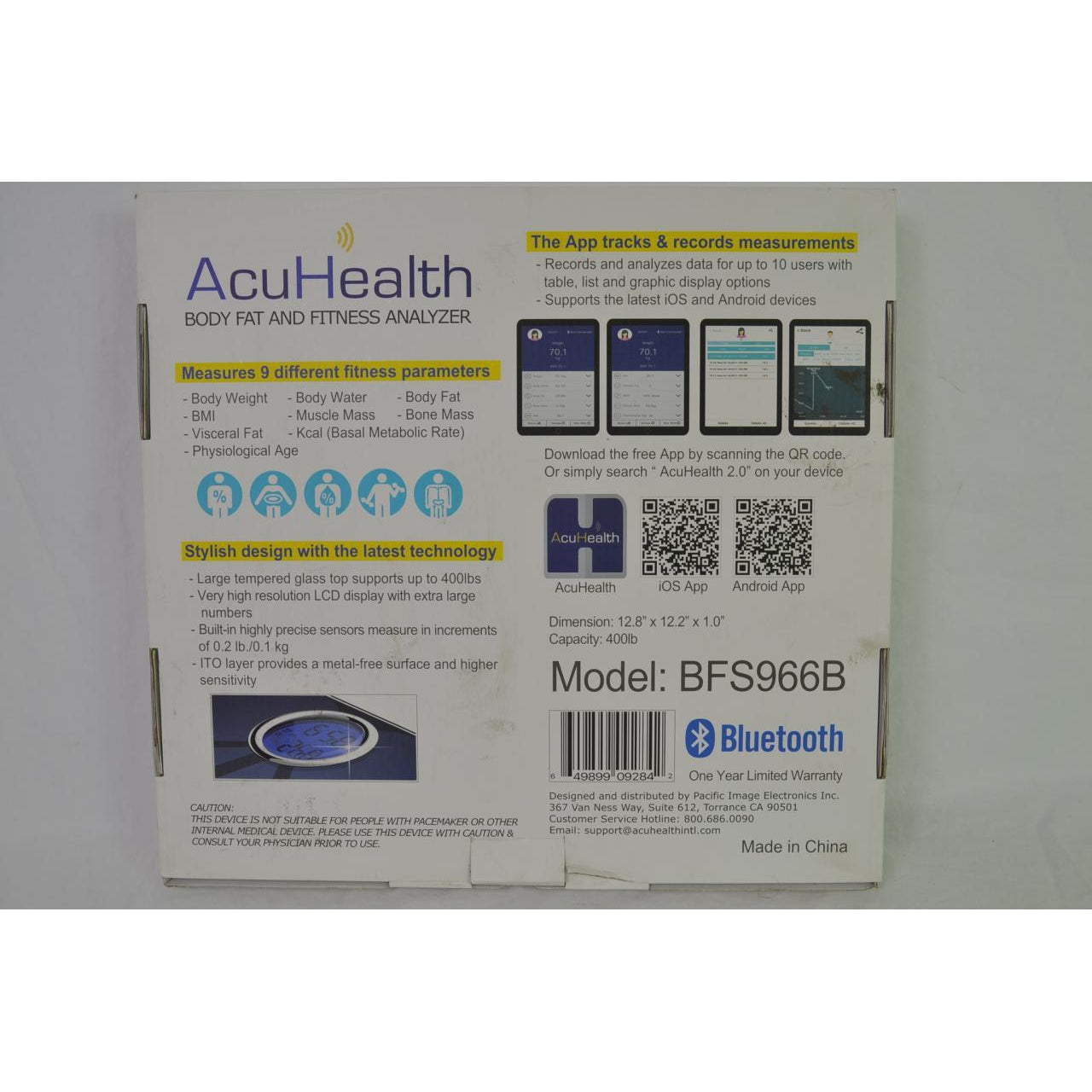 AcuHealth Body Fat Scale and Fitness Analyzer