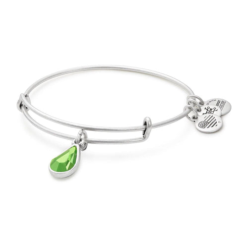 Alex and Ani August Peridot Charm Bangle Bracelet Teardrop